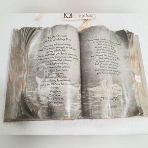 Books of Love 1999 To My Parents on My Wedding Day Resin Coated Real Book